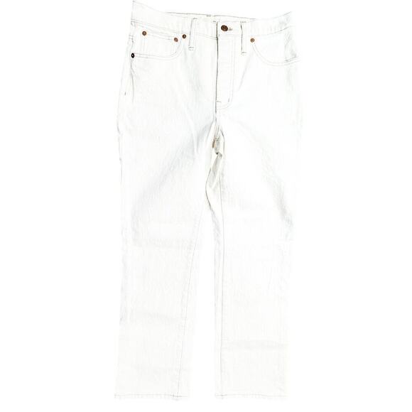 Madewell Slim Demi-Boot Bootcut Denim Jeans Button Fly Cream Size 28 - Picture 4 of 9